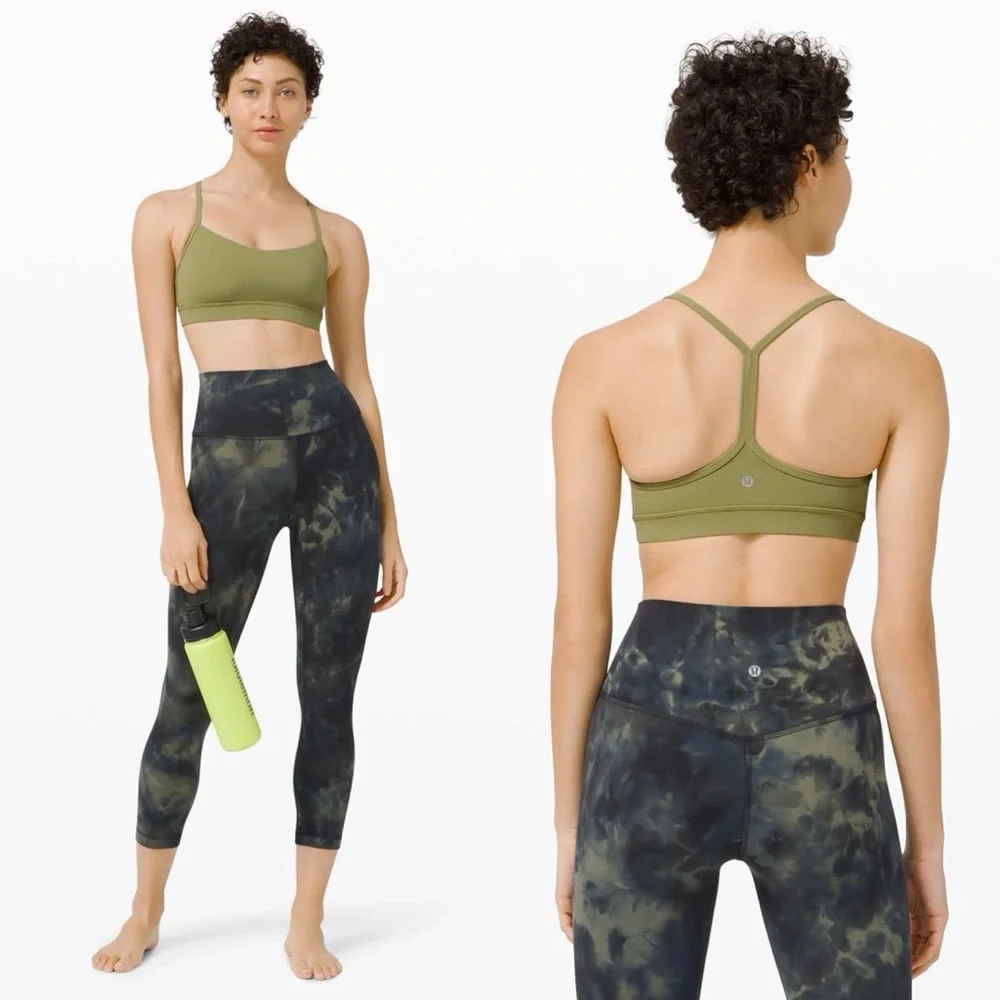 lululemon Bronze Green Flow Y Bra Nulu NEW Size 14 - Picture 5 of 9